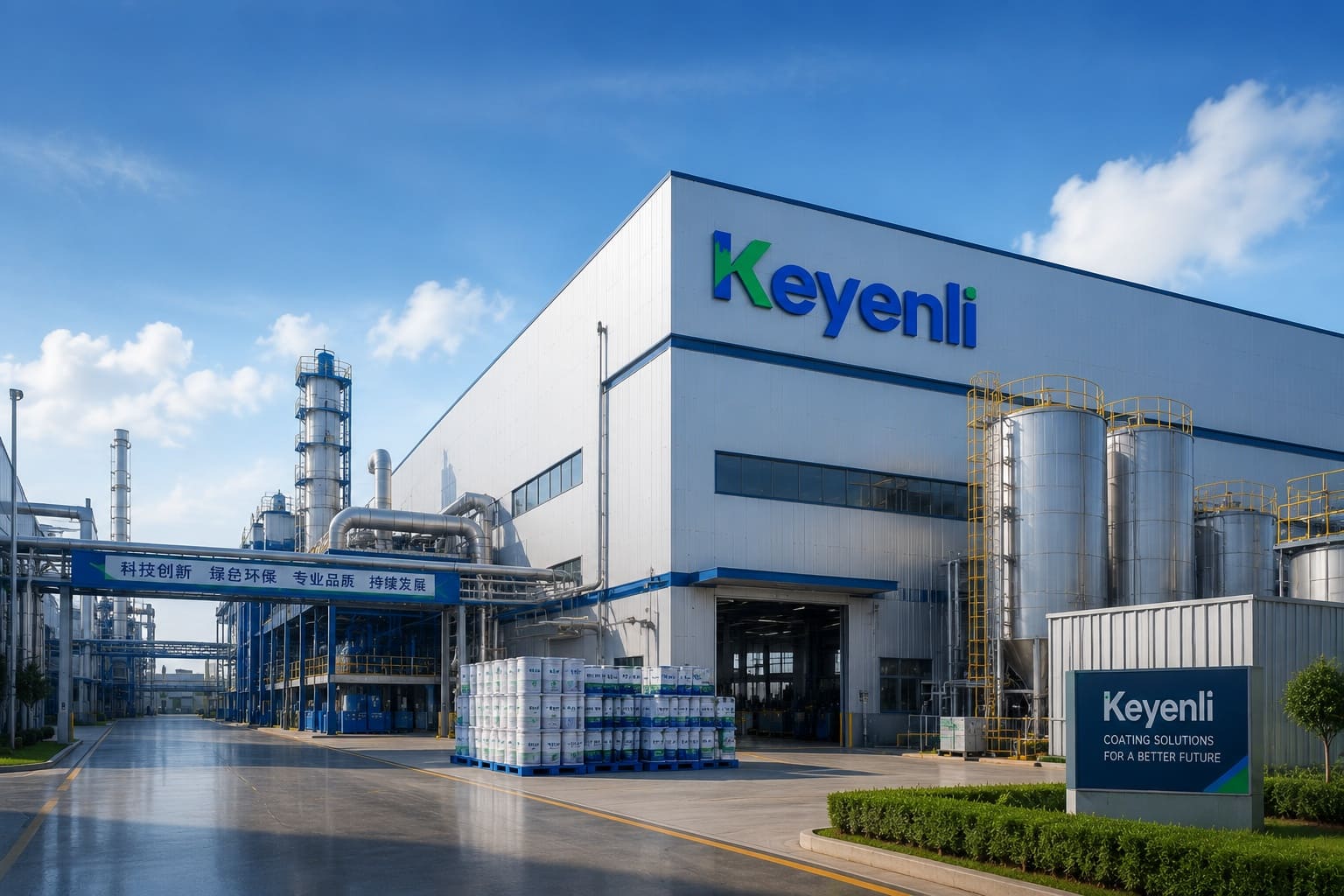 Keyenli coatings manufacturing factory specializing in epoxy flooring, resin flooring, and industrial coating solutions.